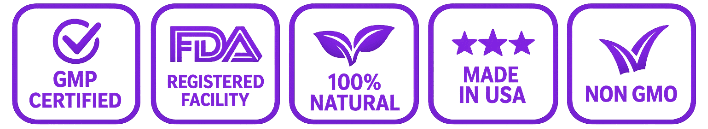 GMP Certified, Made in USA, 100% Natural, No Stimulants